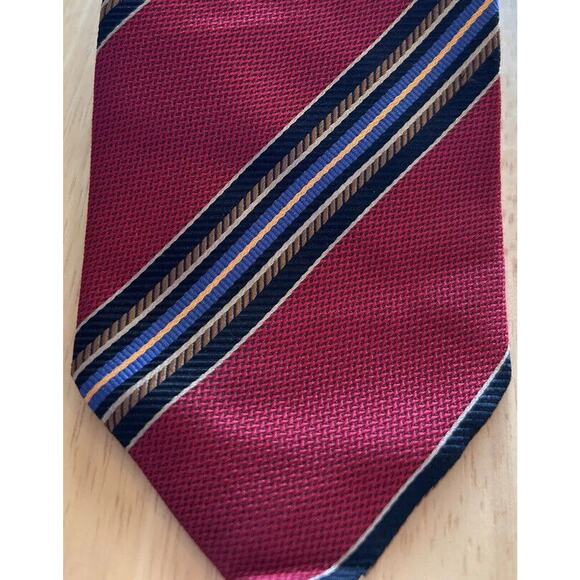 mark pendleton Men’s Tie red striped 100% silk men’s Designer Necktie - Picture 2 of 4